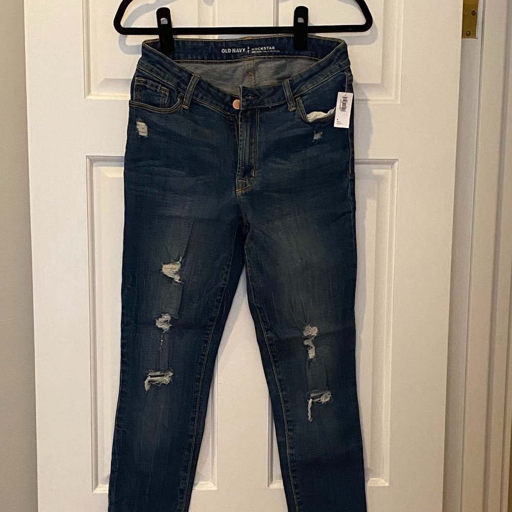 Old navy destroyed midrise jeans